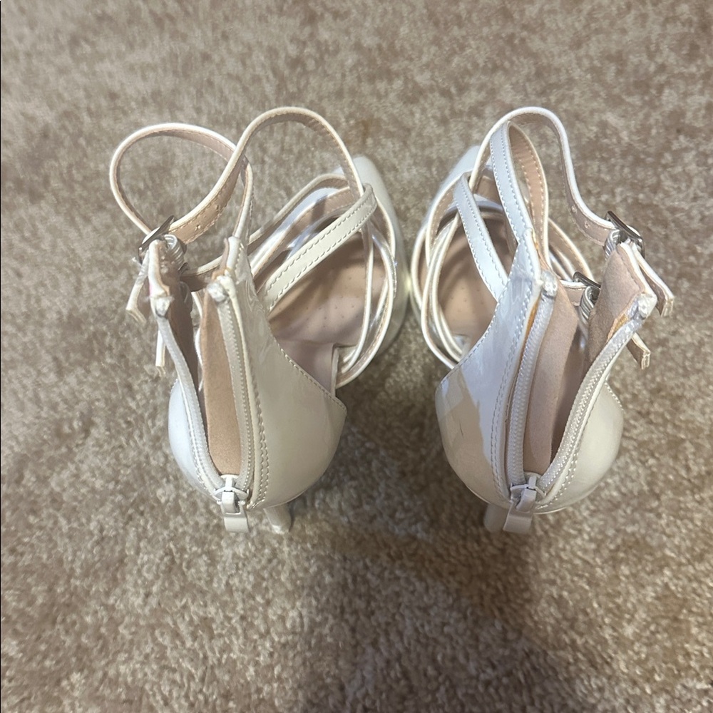Elegant Cream Strappy Heels - Picture 2 of 5